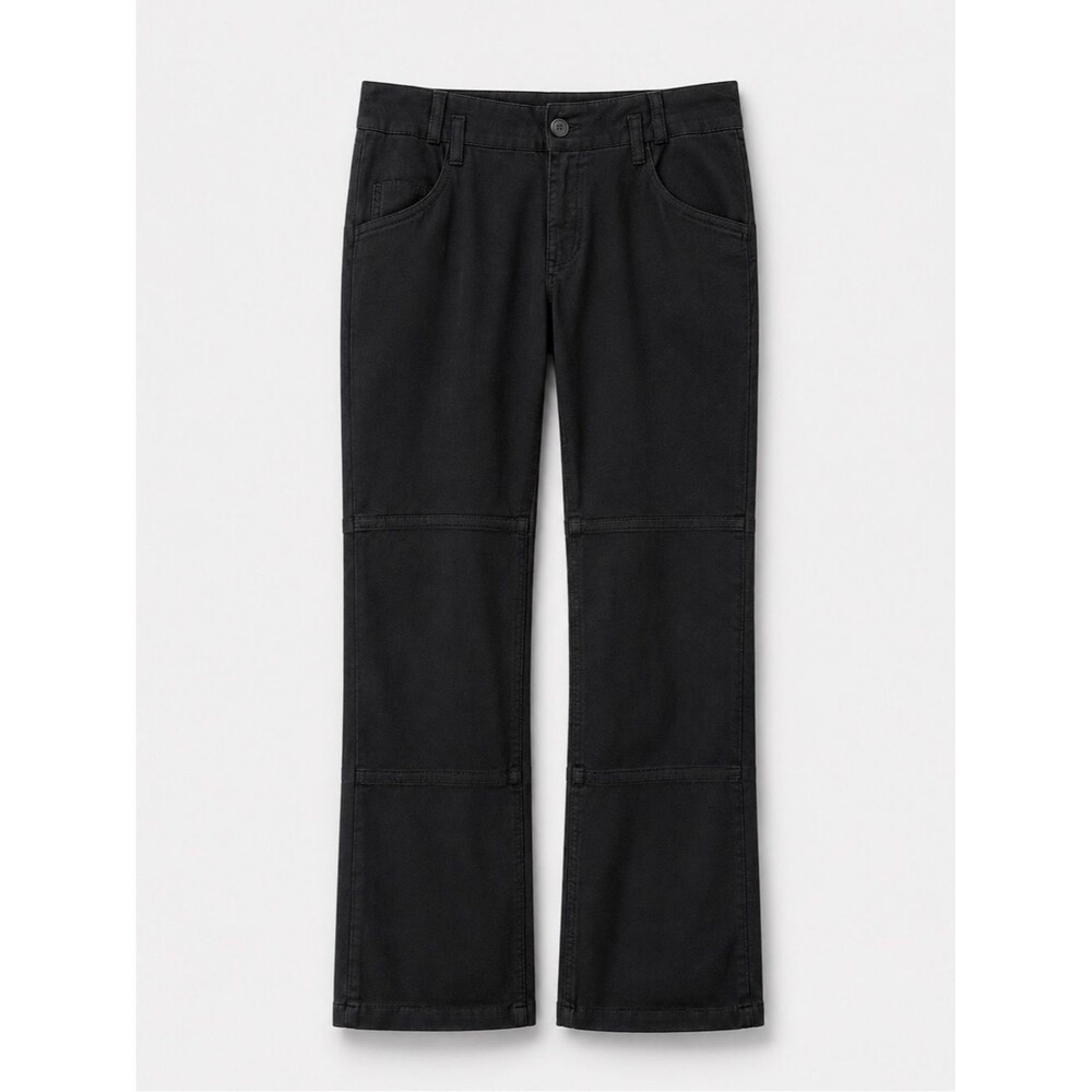NWT Lazzerini Tiziana Italia Black Straight Leg Pants Size L Made in Italy - Picture 2 of 5